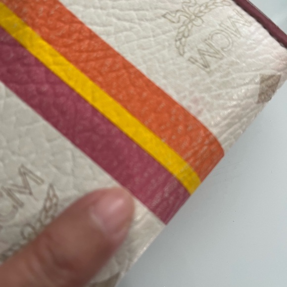 MCM White Visetos Small Trifold Wallet - Picture 10 of 14